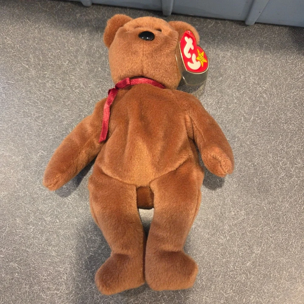 1993 Ty Beanie Baby Teddy PVC‎ Pellets Brown Bear Brown Excellent Vintage